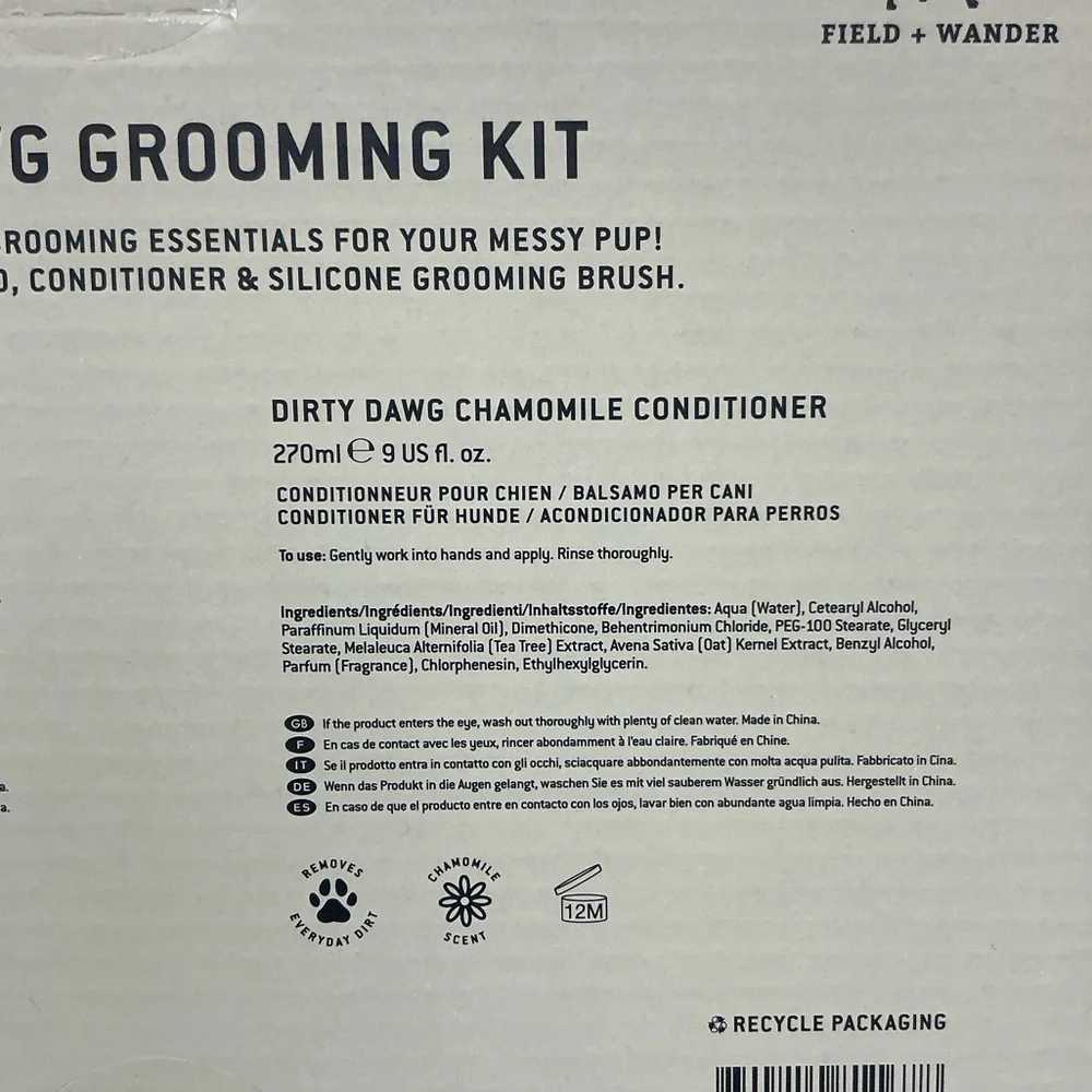 FIELD + WANDER Dirty Dawg Grooming Kit Chamomile $29 Retail NEW